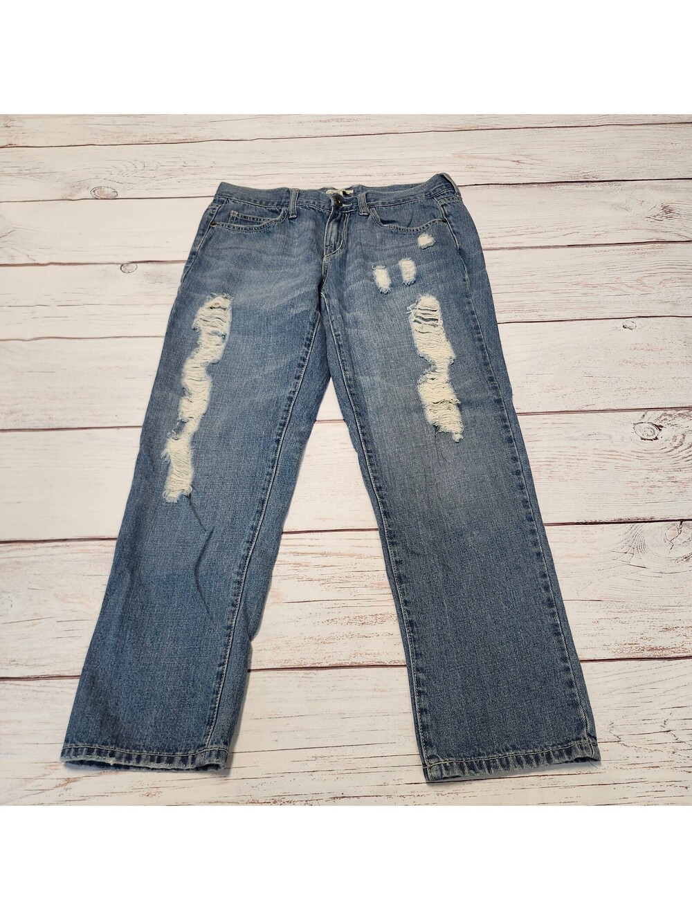 Heritage 1981 Distressed Light Wash Blue Denim Jeans Size 5